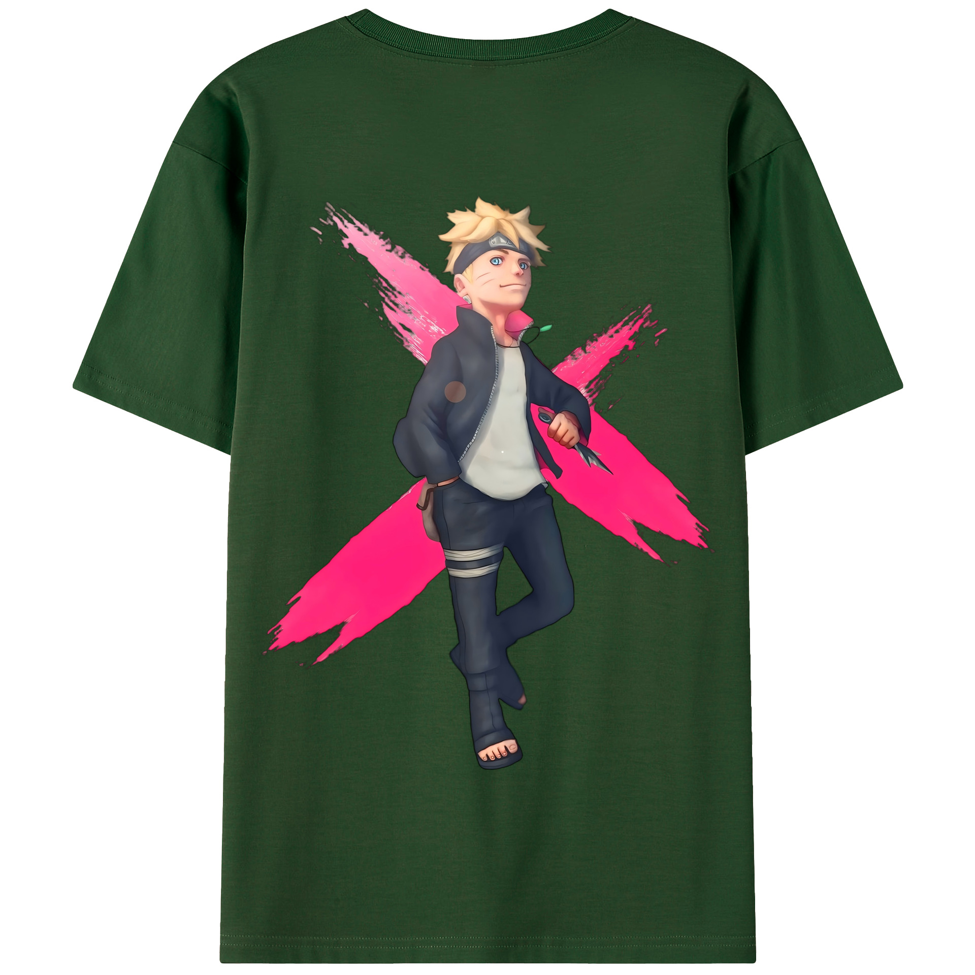 （画像用） NARUTO -ナルト- うずまき ボルト Uzumaki Boruto 綿100％半袖Tシャツ（背面プリント）